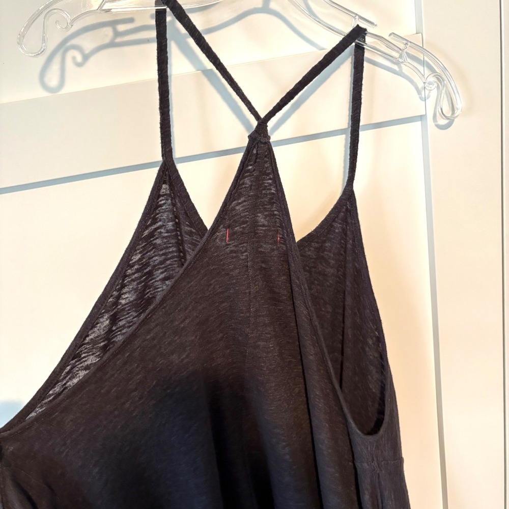 We The Free Black Asymmetrical Handkerchief Hem Slip Dress - Picture 6 of 11
